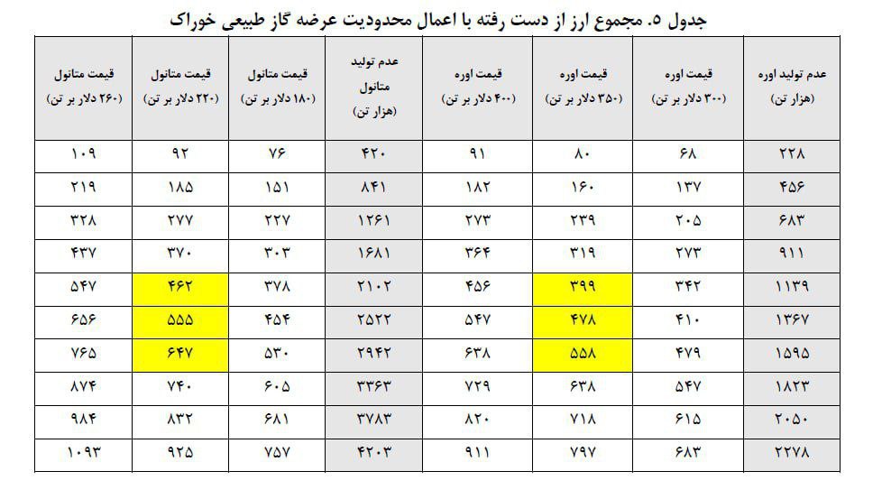 خسارت محدودیت گاز پتروشیمی ها